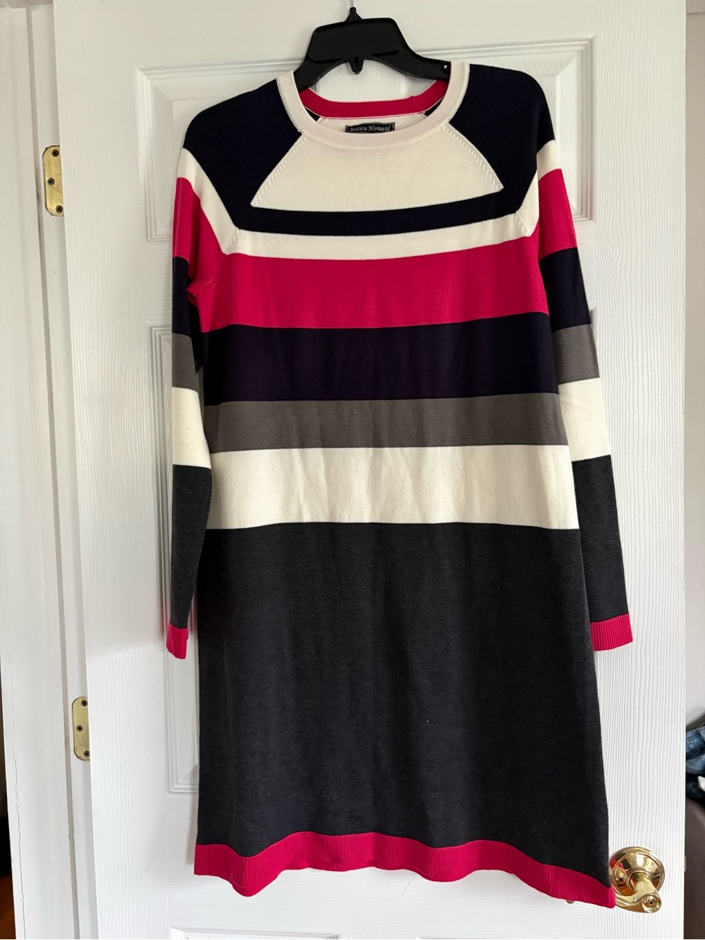 Jessica Howard Striped Knit Sweater Dress